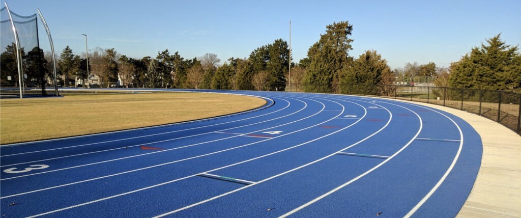 blue track and field