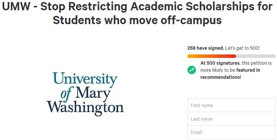 A screenshot of the petition.