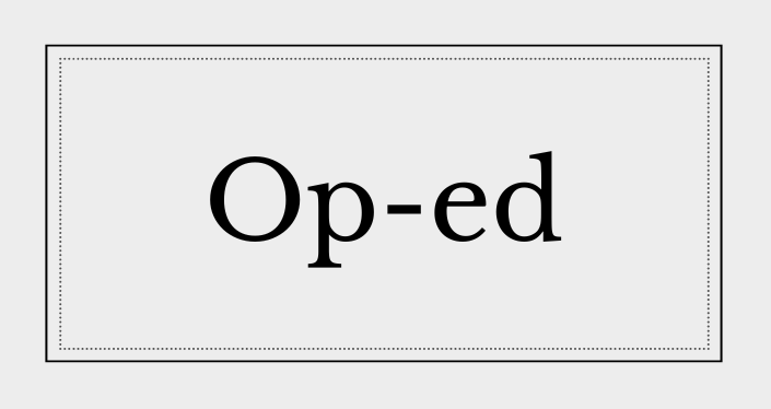 A minimalist text box with the words "Op-ed."