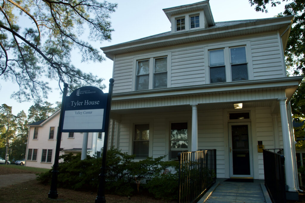 The Tyler House located along college avenue=.