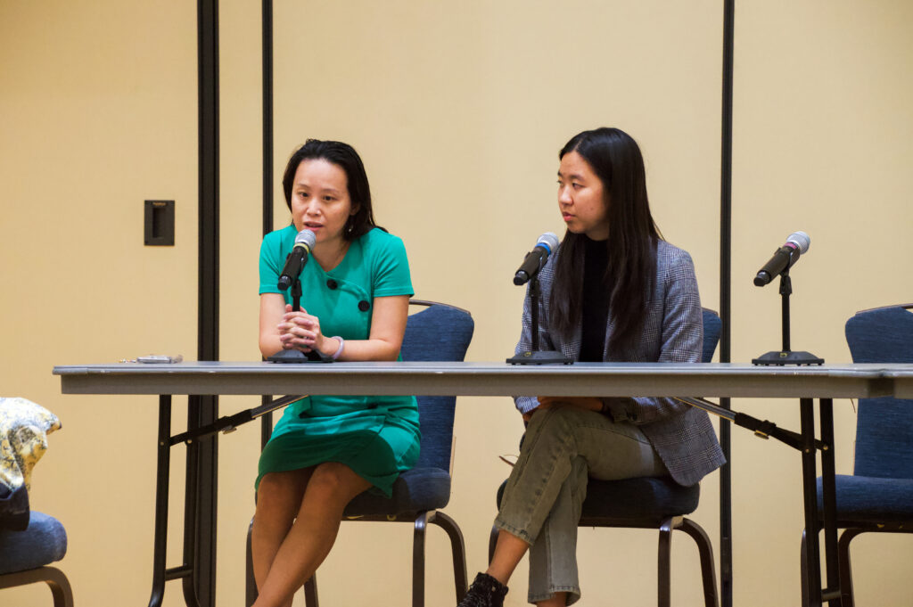 Yuen and Leu sit on a panel and discuss their history, culture, and experiences as Asian Americans.